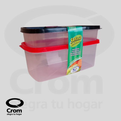 Hermético Rectangular x2 – 2L Chato + 3,5L