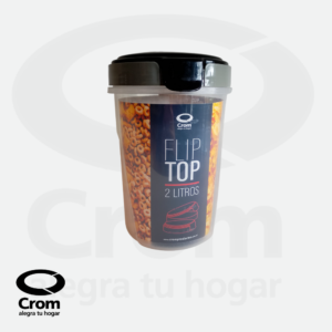 Tarro Flip Top Plástico 2 Litros – Tapa Rebatible