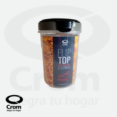 Tarro Flip Top Plástico 2 Litros – Tapa Rebatible